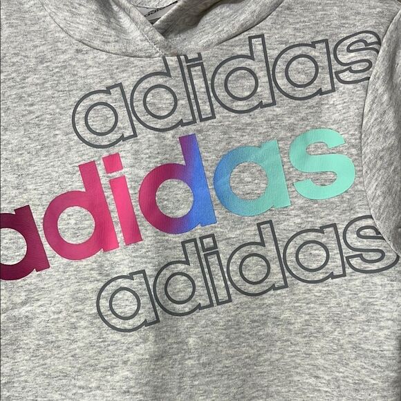 NWOT Adidas GIRLS Grey Hoodie Size Large 14 - Picture 4 of 6